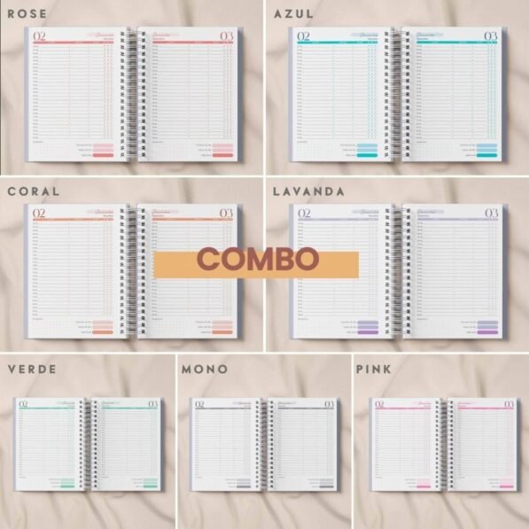 Combo Agendamentos 2027 + Perm. Datado + Perm. Não Datado Col. Vagalume (Amarantto)