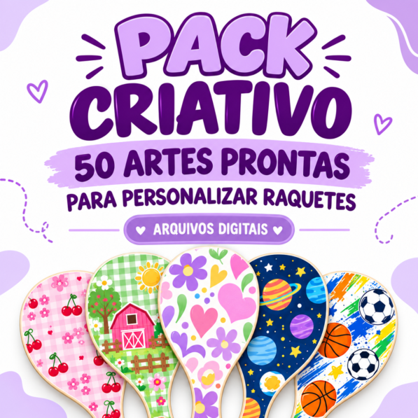 Pack Criativo 50 artes para Raquetes