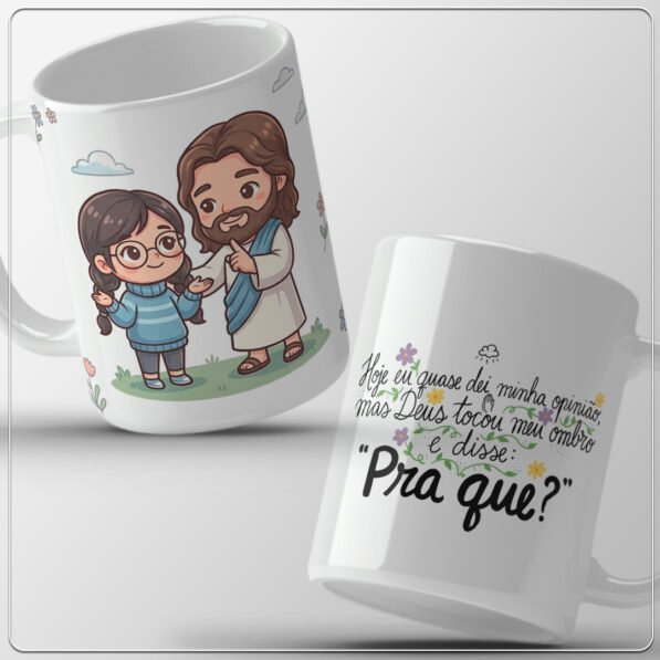 Deus tocou meu ombro – Arte Avulsa Caneca