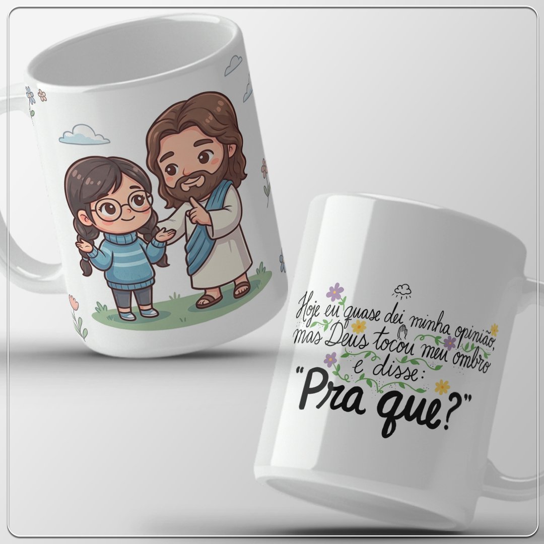 Deus tocou meu ombro - Arte Avulsa Caneca - Imagem 1