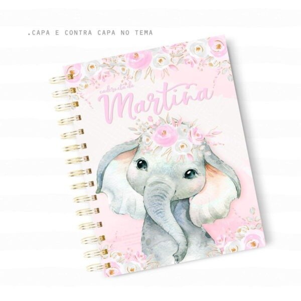 Elefante Menina Aquarela - Caderneta - Imagem 1