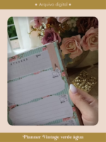 Planner Vintage Verde-Água 2027 e sem data Costura (Perfeito Miolo) - Imagem 4