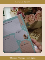 Planner Vintage Verde-Água 2027 e sem data Costura (Perfeito Miolo) - Imagem 5