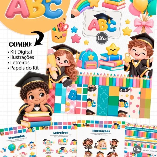 Formatura ABC 2026 – Combo Ilustrações e Papéis (Tita)