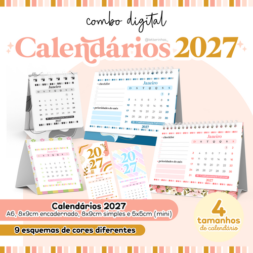 Calendários 2027 (Letterinhas)