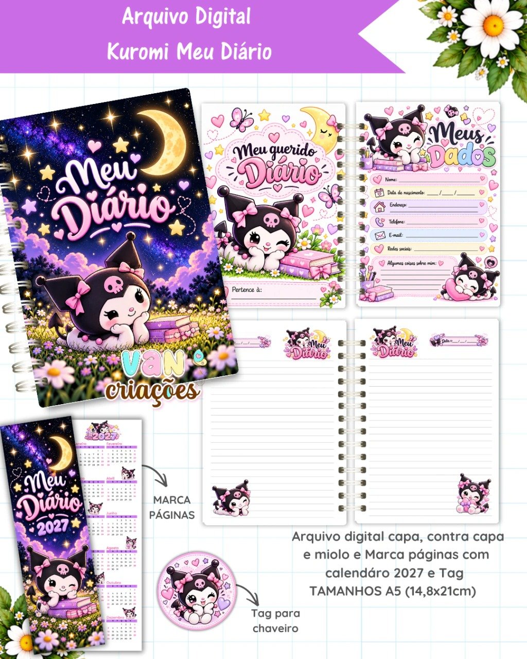 Meu Diário 2027 - Kuromi - Imagem 1