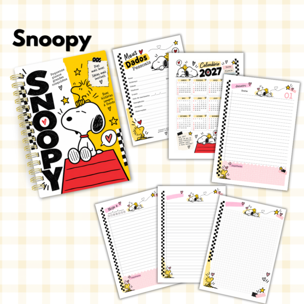 Pack Snoopy A5 – 8 Capas / 4 Miolos