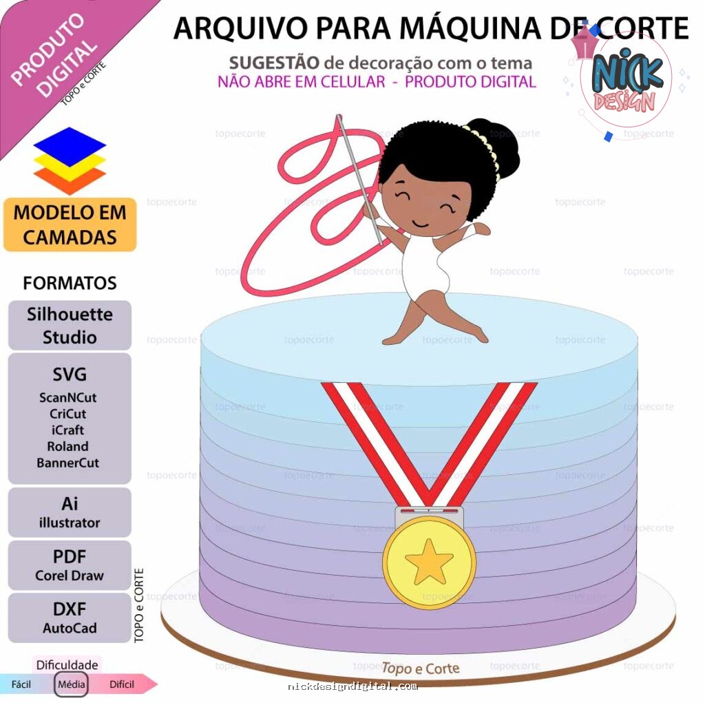 Ginástica Rítmica - Topo de Bolo - Imagem 1