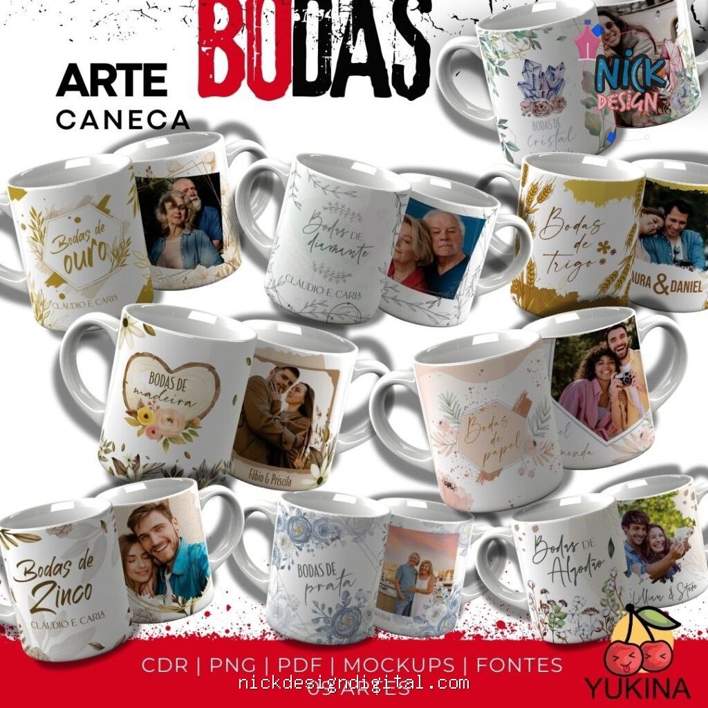 Arte Caneca Bodas - Imagem 1