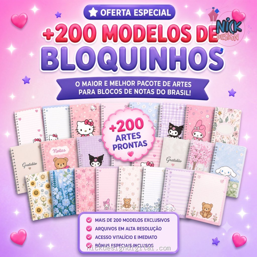 + de 200 Bloquinhos Nostálgicos - Imagem 1