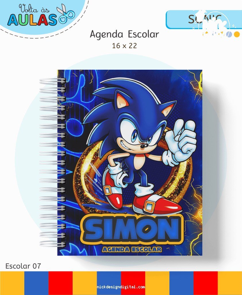 Sonic - Kit Escolar 2026 (Lina Criativa)