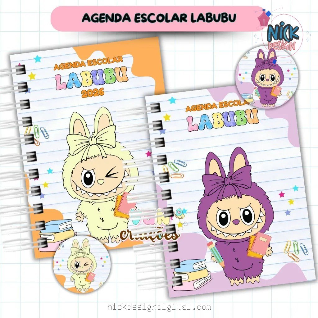 Agenda Escolar Menina 2026 - Labubu - Imagem 1