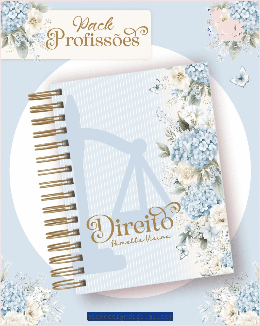 Profissões 2026: Floral Azul (Pamella) - Imagem 2
