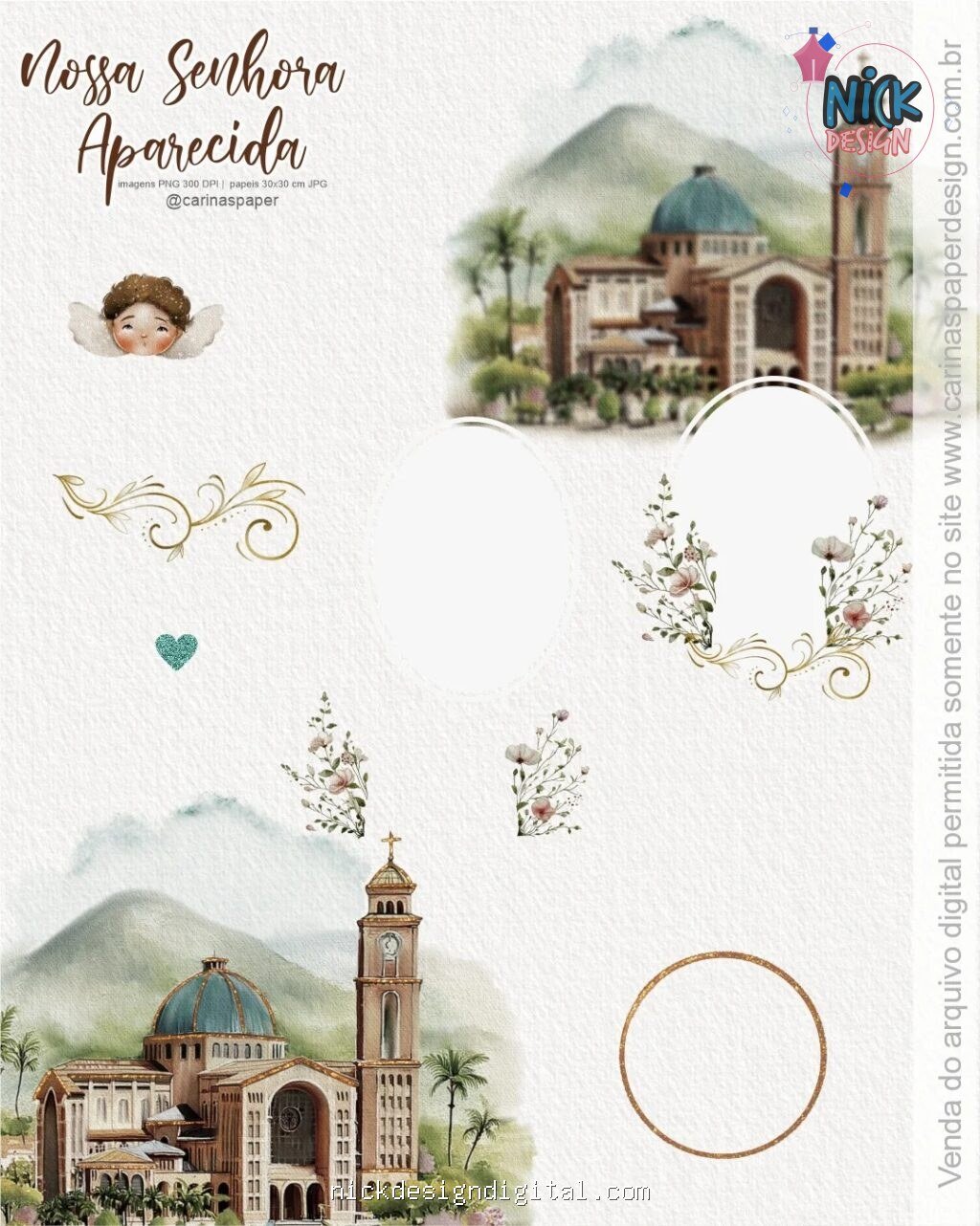 Ilustrações Nossa Senhora Aparecida 6 - Kit Digital (Carinas Paper) - Imagem 5