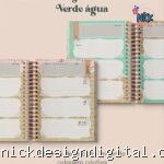 Planner Vintage Verde-Água 2027 e sem data Wire-o (Perfeito Miolo)