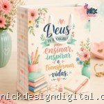 Pack encadernação - Dia dos professores - Rosa