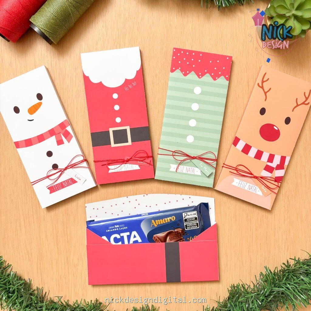 Porta barra de chocolate - Natal