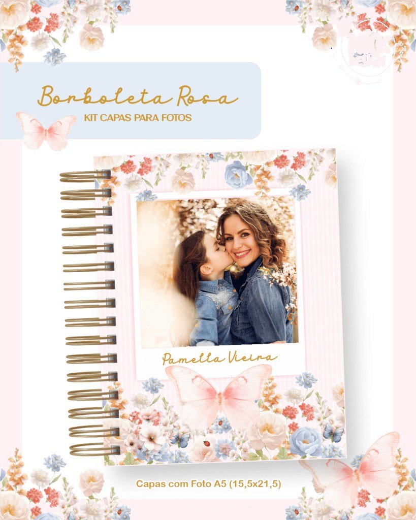 Borboleta Rosa - Capas para Fotos (Pamella) - Imagem 1