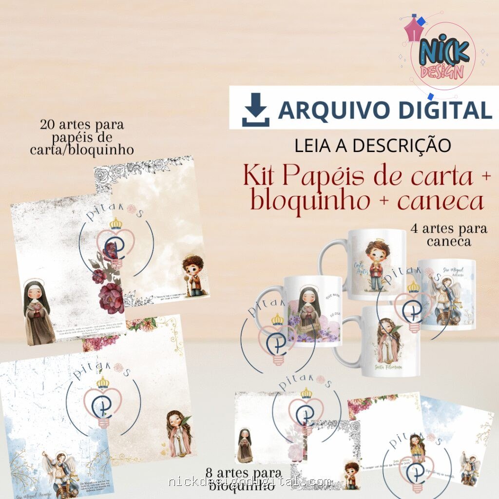 MP – Combo Papéis de Carta  Bloquinhos + Arte Caneca (Pitakos) - Imagem 1