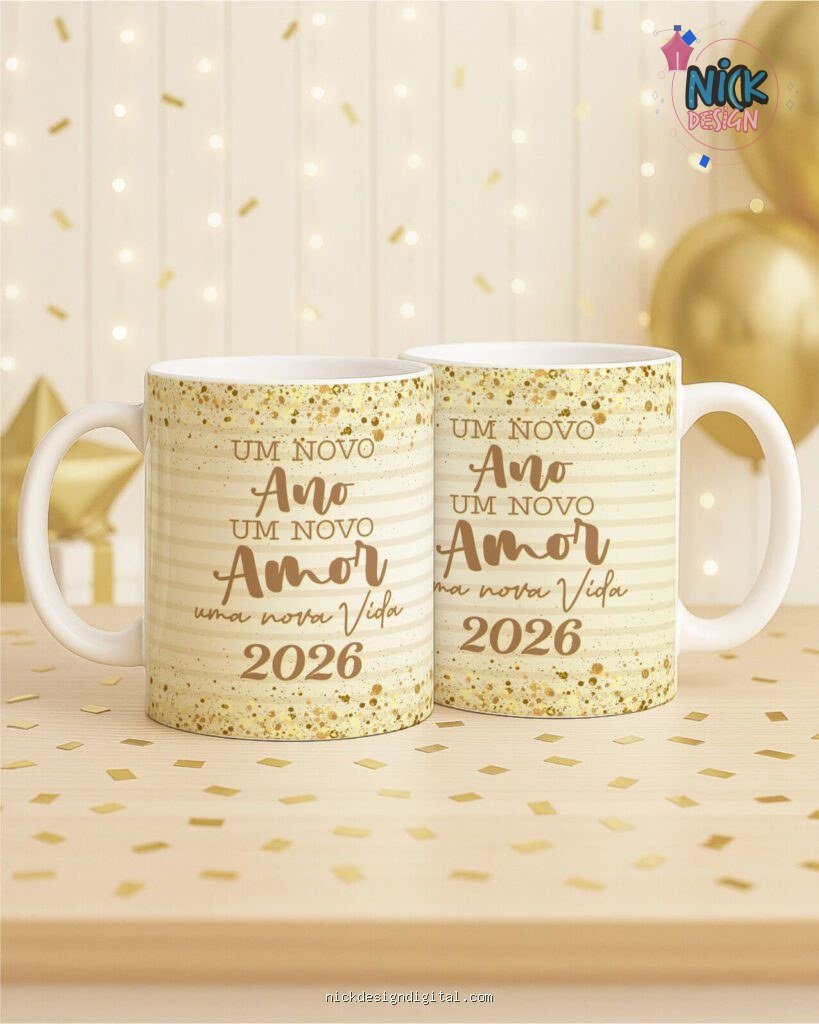 Ano Novo 2026 - Artes para Caneca