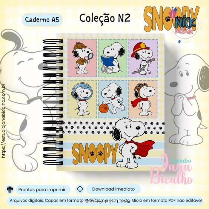 Caderno A5 Coleção N2 Snoopy - Imagem 1