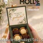 Caixa para 4 Doces | Padrinhos e Convite