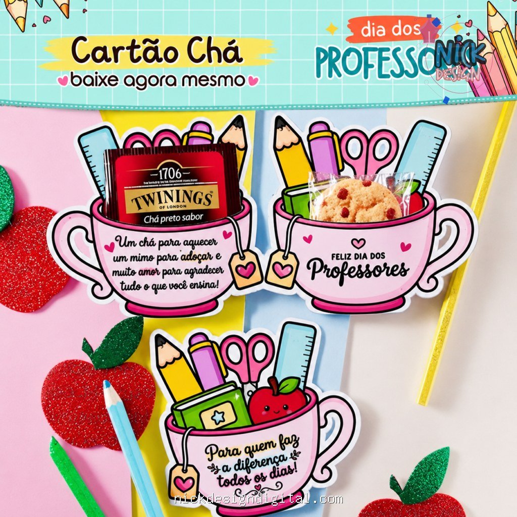 Cartão Chá Dia dos Professores - Imagem 1