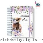 Devocional Mulher Virtuosa Menina Lilás - Editável no CANVA
