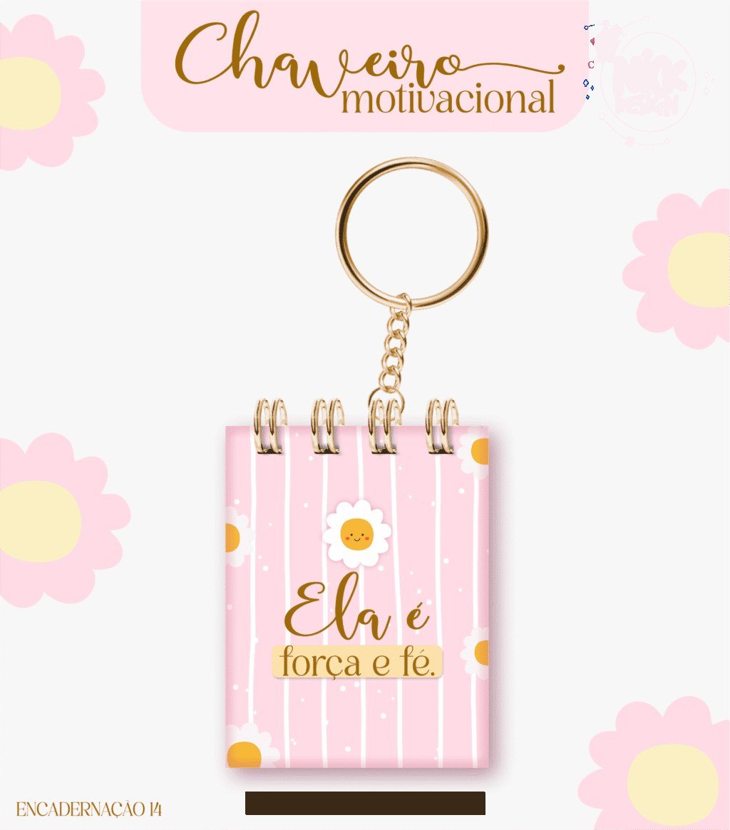 Chaveiro Motivacional Feminino (Lina) - Imagem 3