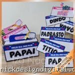 6 Placas para caixa de bombom lacta - Dia dos Pais