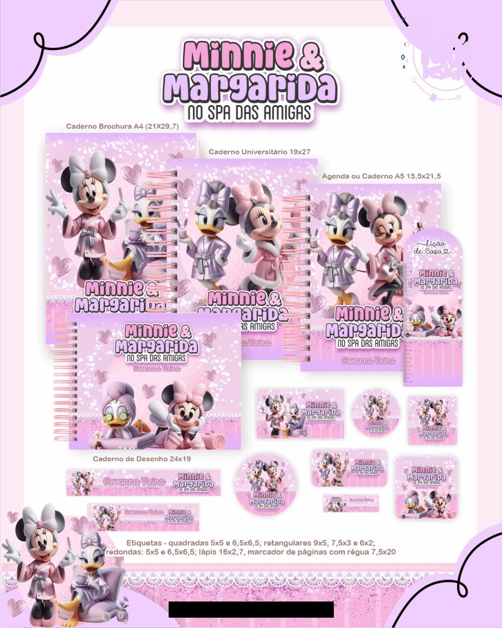 Minnie e Margarida - Escolar 1.0 2026 (Pamella) - Imagem 1