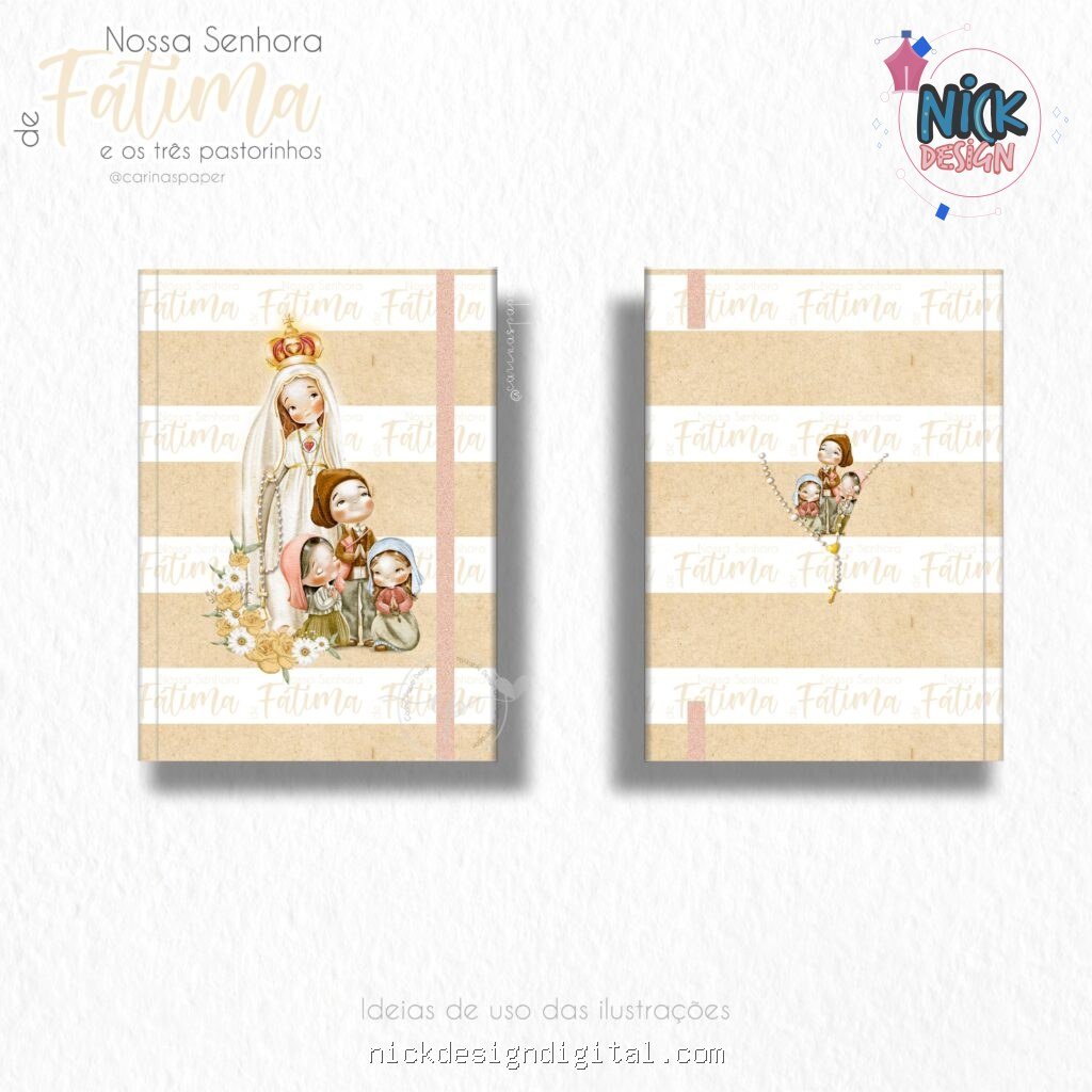 Nossa Senhora de Fátima e o três pastorinhos Versão 2 (Santinhos) - Kit Digital - Imagem 3