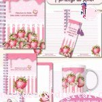 Combo Caderno Morango do Amor