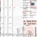 Combo 16 Agendas Femininas Neutra 2027 PERMANENTE Versículos Frases Horários (Bicho Papel)