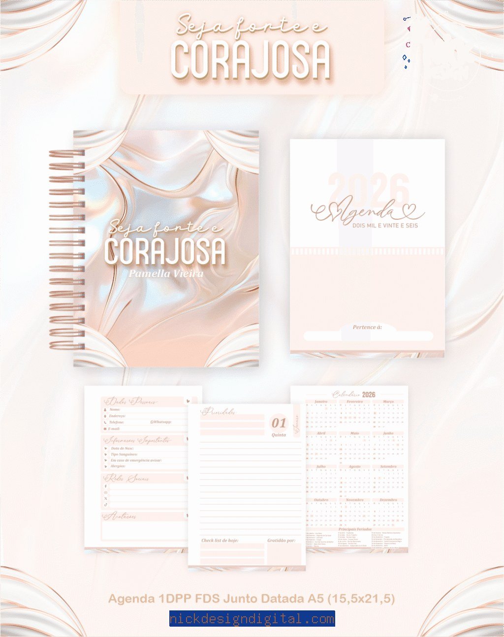 Forte e Corajosa - Agendas | Planners 2026 (Pamella) - Imagem 2