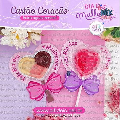 Cartão Coração Dia das Mulheres