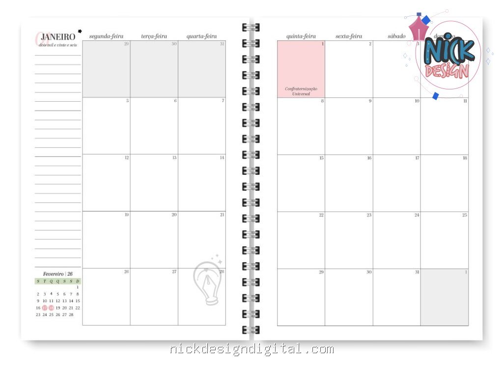 Miolo Planner Spring 2027 (Trilha de Papel) - Imagem 8