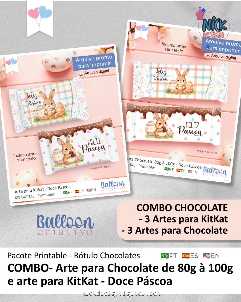 Arte para KitKat - Doce Páscoa - Imagem 1