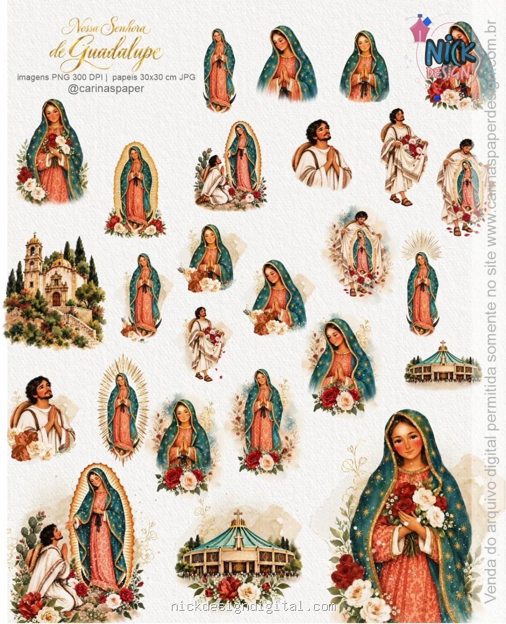 Kit Ilustrações Nossa Senhora de Guadalupe 2 - Imagem 2