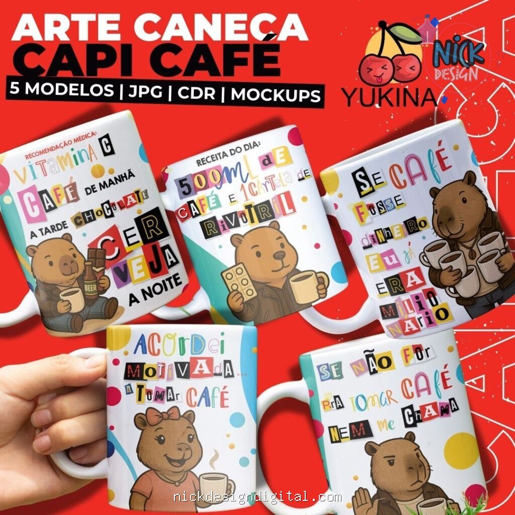 Capivara Café - Artes para Caneca - Imagem 1