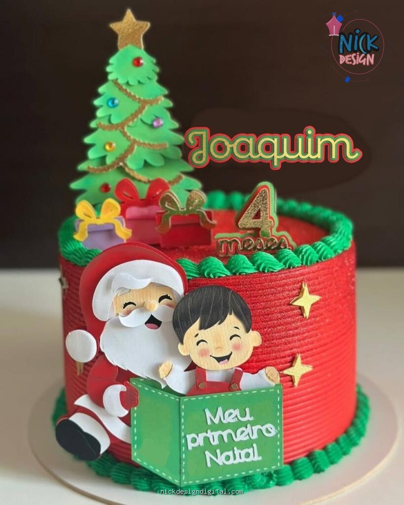 Meu primeiro natal Menino - Topo de Bolo