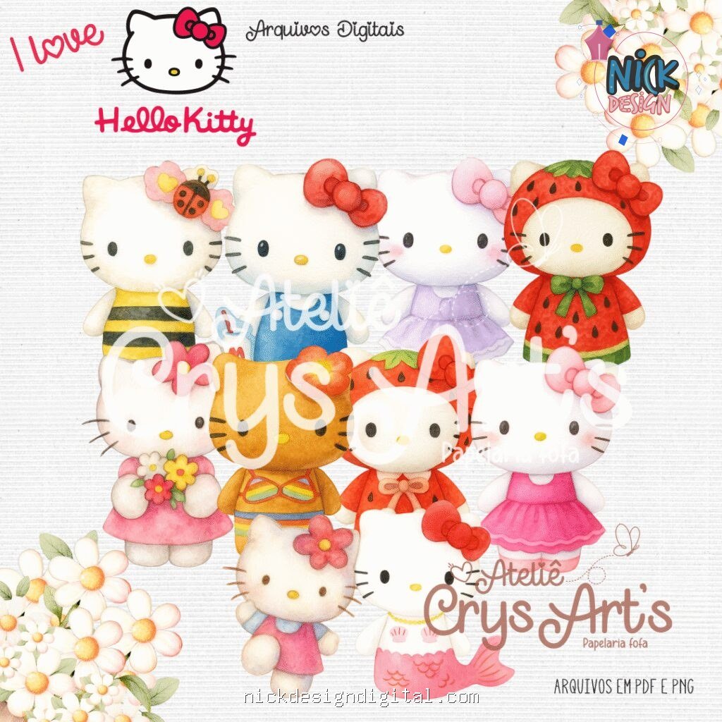 Kit Hello Kitty 1 - Encadernação (Crys Arts) - Imagem 6