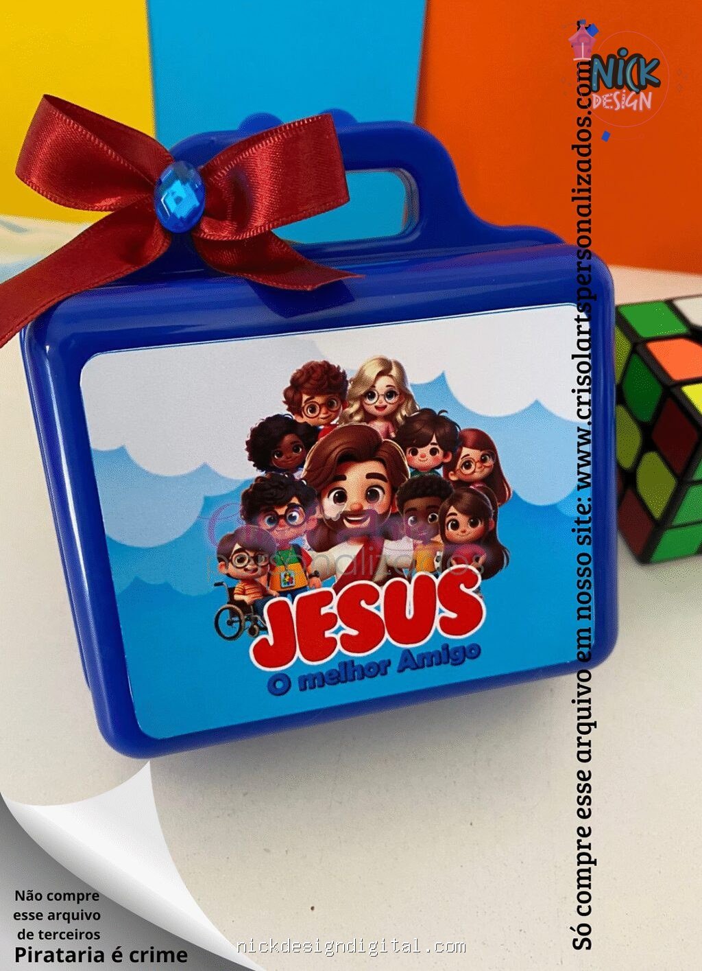Adesivo tampa maletinha Jesus o melhor Amigo - Imagem 1