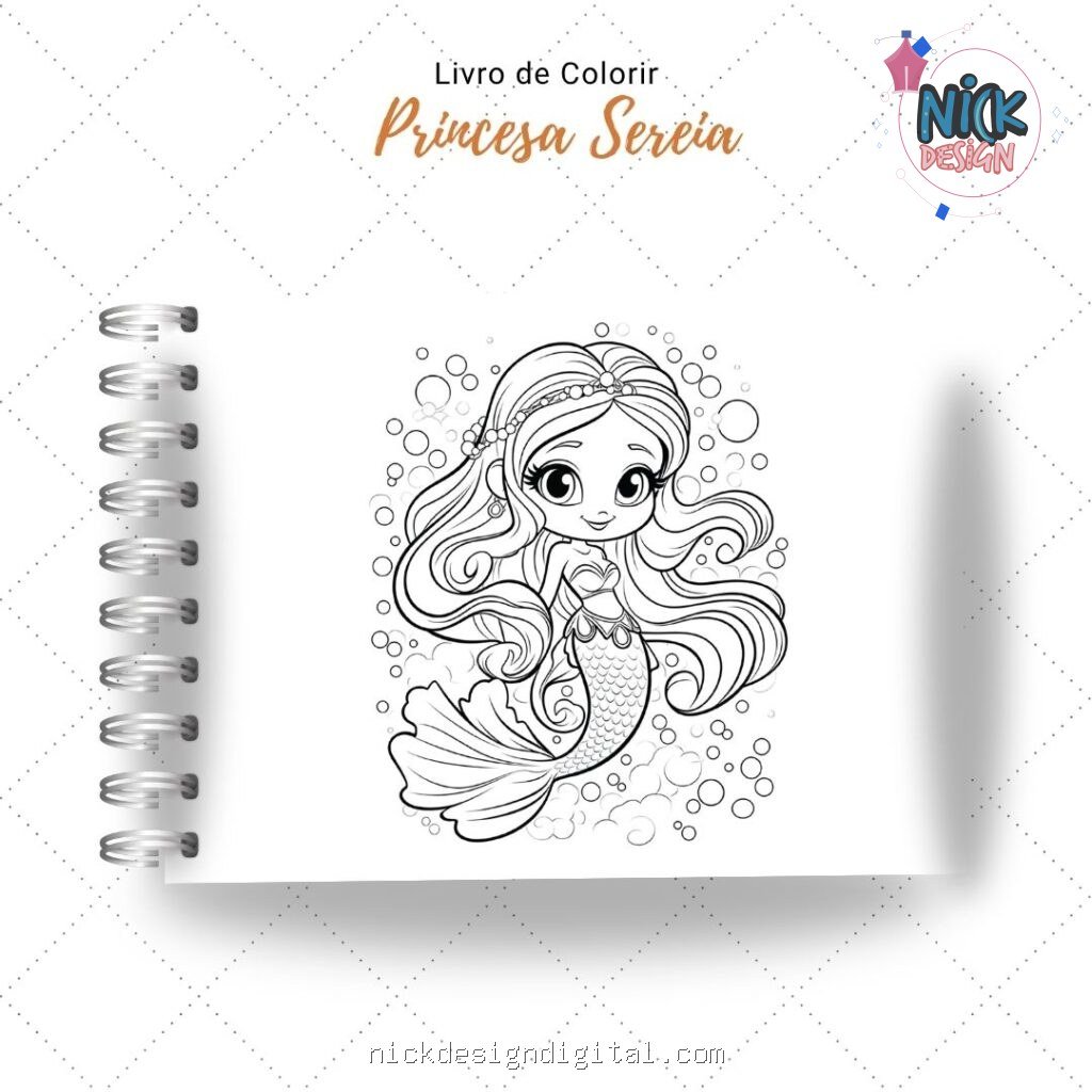 Princesa Sereia - Livro de Colorir - Imagem 5