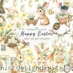 Rustic Happy Easter Bunny