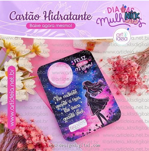 Cartão Potinho Hidratante Dia das Mulheres