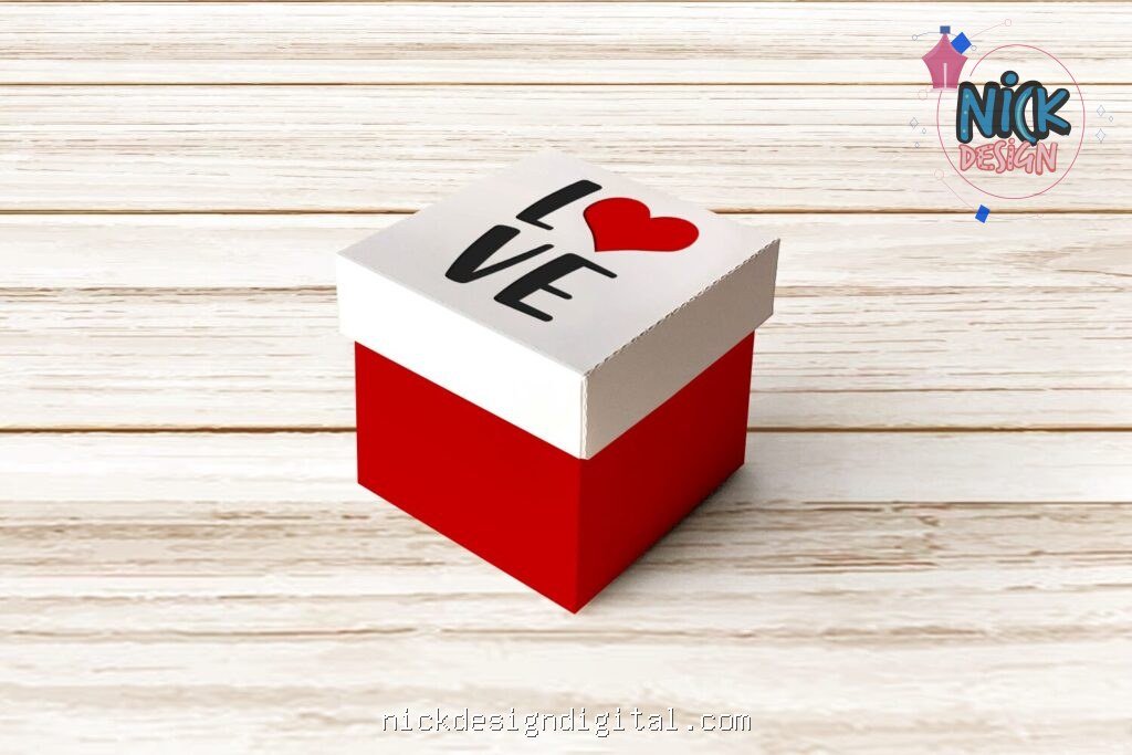 Caixa Cubo Love com Tampa - Imagem 1