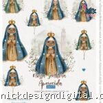 Ilustrações Nossa Senhora Aparecida 6 - Parte 2 - Kit Digital (Carinas Paper)