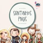 Santinhos PNG - Kit Digital