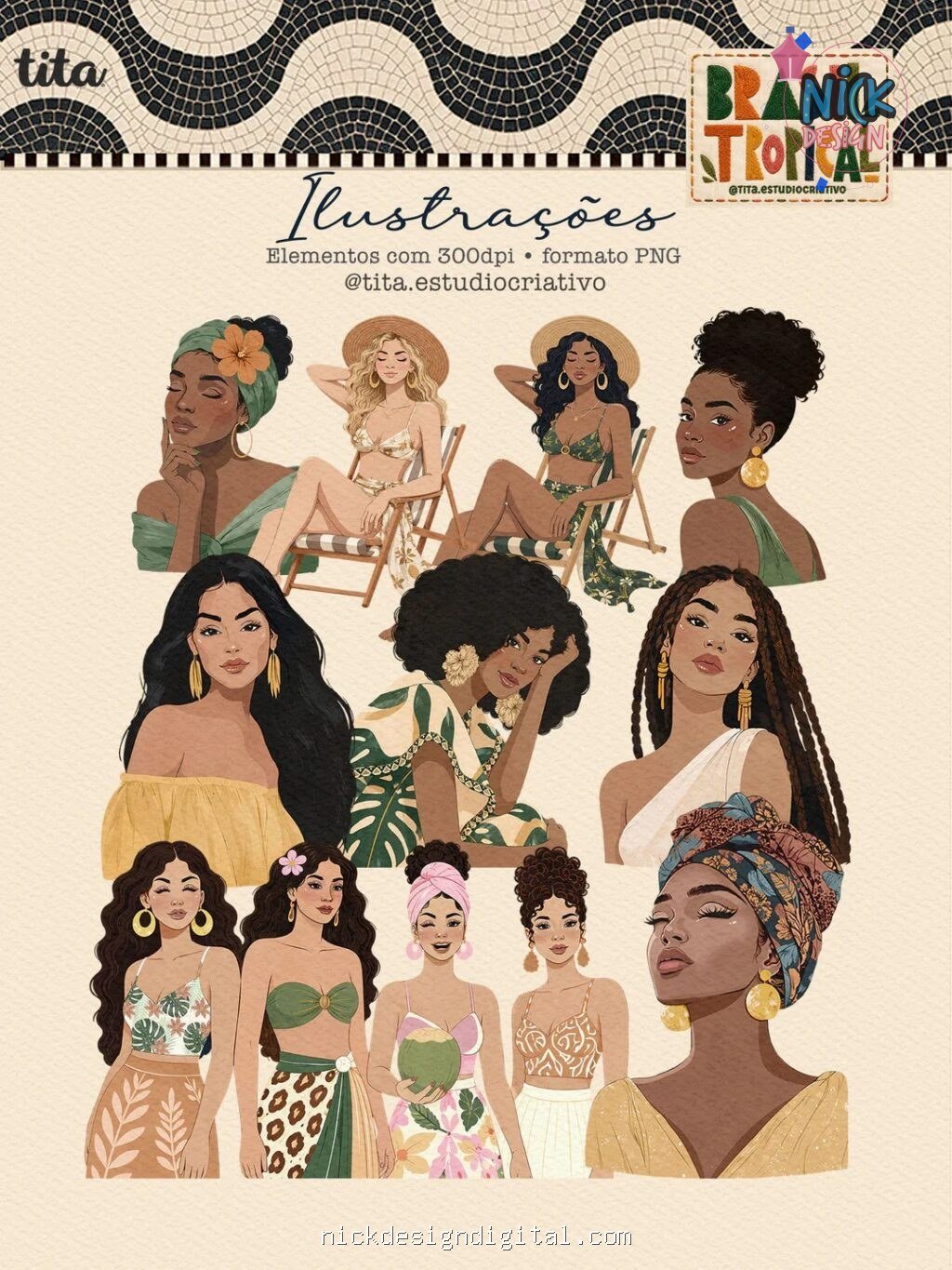 Brasil Tropical - Combão Ilustrações + Papéis (Tita) - Imagem 8